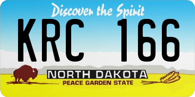ND license plate KRC166