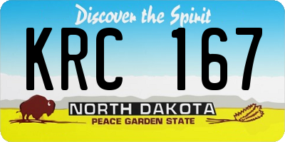 ND license plate KRC167
