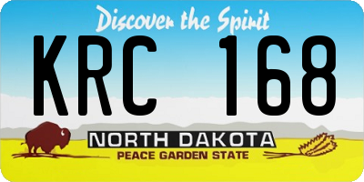 ND license plate KRC168