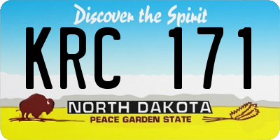 ND license plate KRC171