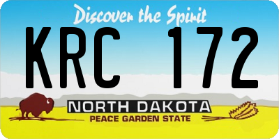 ND license plate KRC172