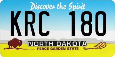 ND license plate KRC180