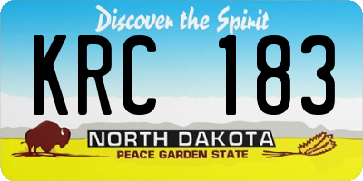ND license plate KRC183