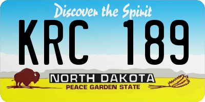 ND license plate KRC189