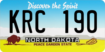 ND license plate KRC190