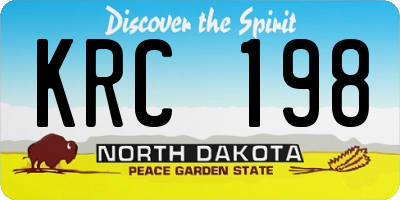 ND license plate KRC198