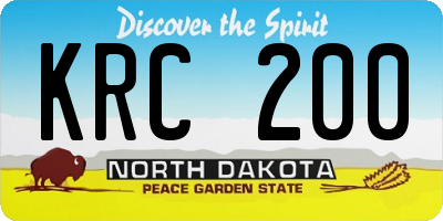ND license plate KRC200