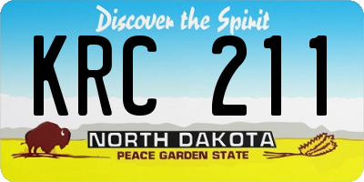 ND license plate KRC211