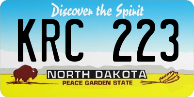 ND license plate KRC223