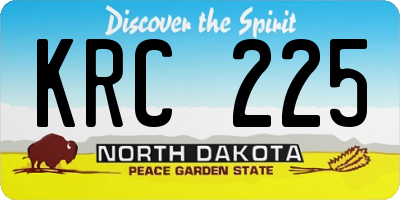 ND license plate KRC225