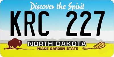 ND license plate KRC227