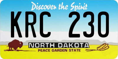 ND license plate KRC230