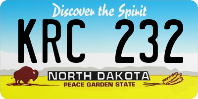 ND license plate KRC232