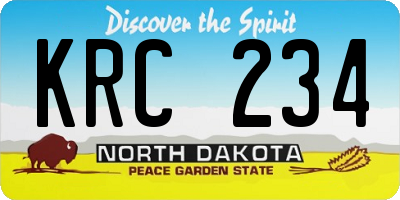 ND license plate KRC234