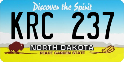 ND license plate KRC237