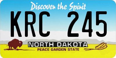 ND license plate KRC245