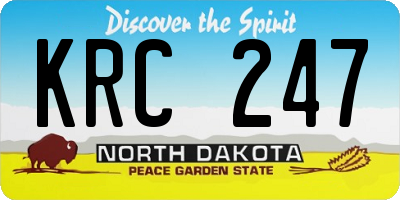ND license plate KRC247