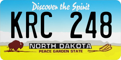 ND license plate KRC248