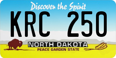 ND license plate KRC250