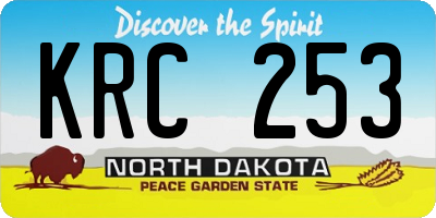ND license plate KRC253