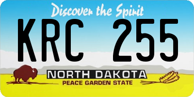 ND license plate KRC255