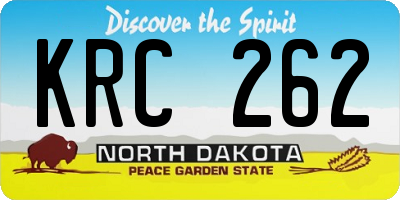 ND license plate KRC262