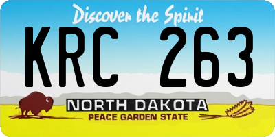 ND license plate KRC263