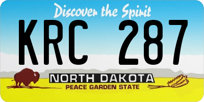 ND license plate KRC287