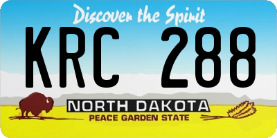 ND license plate KRC288