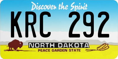 ND license plate KRC292