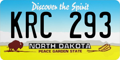 ND license plate KRC293