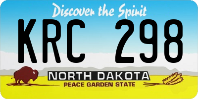 ND license plate KRC298