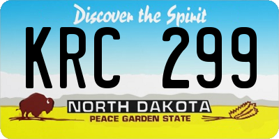 ND license plate KRC299