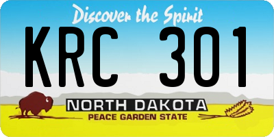 ND license plate KRC301