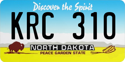 ND license plate KRC310