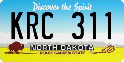 ND license plate KRC311