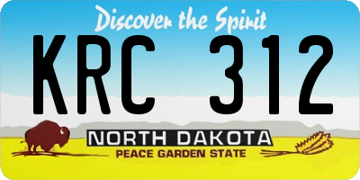 ND license plate KRC312