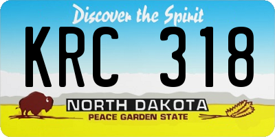 ND license plate KRC318