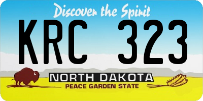 ND license plate KRC323