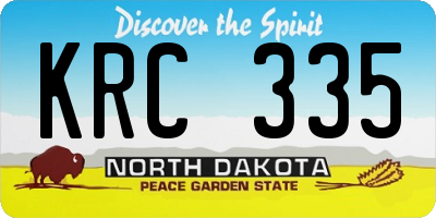 ND license plate KRC335