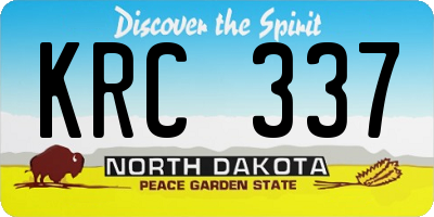 ND license plate KRC337