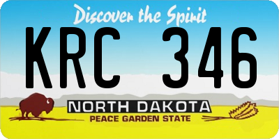 ND license plate KRC346