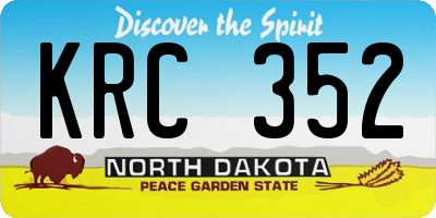 ND license plate KRC352