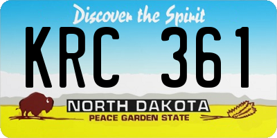 ND license plate KRC361
