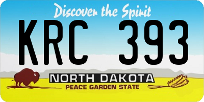 ND license plate KRC393