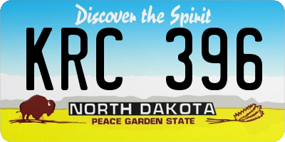 ND license plate KRC396
