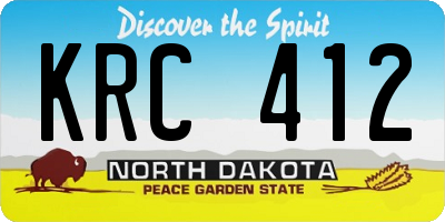 ND license plate KRC412