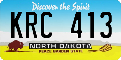 ND license plate KRC413