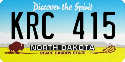 ND license plate KRC415