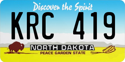 ND license plate KRC419